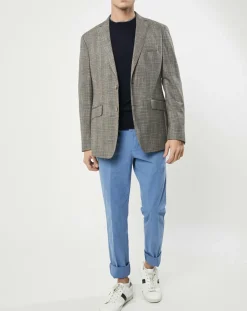 Clearance Hackett London Veste Chek imprimée prince de galles beige