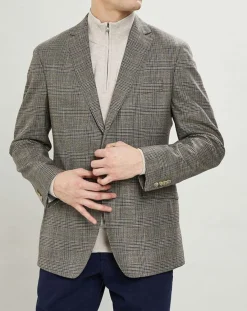 Clearance Hackett London Veste Chek imprimée prince de galles beige