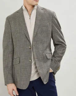 Clearance Hackett London Veste Chek imprimée prince de galles beige