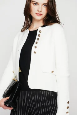 Femme C&Jo Veste courte boutonnée naturelle