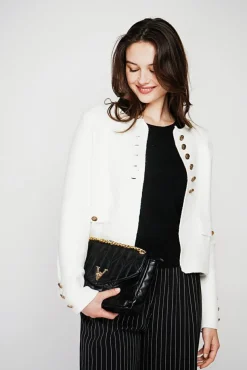 Femme C&Jo Veste courte boutonnée naturelle