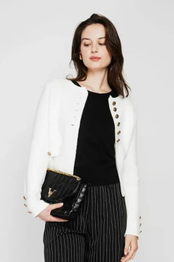 Femme C&Jo Veste courte boutonnée naturelle