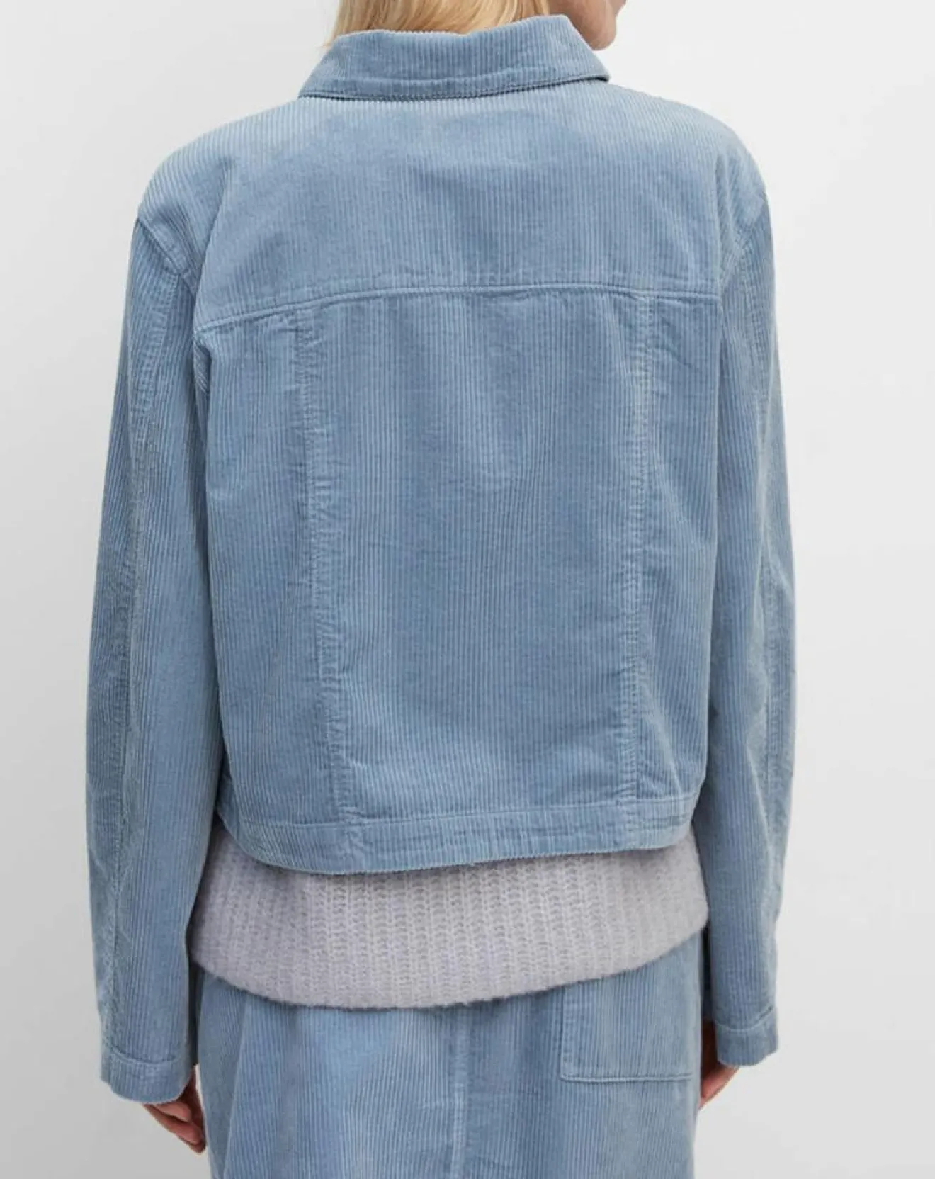 Clearance Marc O'Polo Veste courtes en Velours côtelé bleu ciel