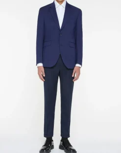 Homme Hackett London Veste de Costume en Laine mélangée bleue