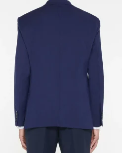 Homme Hackett London Veste de Costume en Laine mélangée bleue