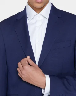 Homme Hackett London Veste de Costume en Laine mélangée bleue