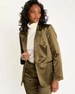 Clearance Lauren Vidal Veste de costume en Satin Moon bronze