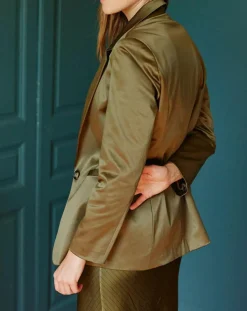 Clearance Lauren Vidal Veste de costume en Satin Moon bronze