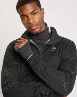 Homme Odlo Veste de running réfléchissante Zeroweight Pro Warm noire
