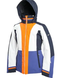 Femme Duvillard Veste de Ski Croche blanc/bleu/orange