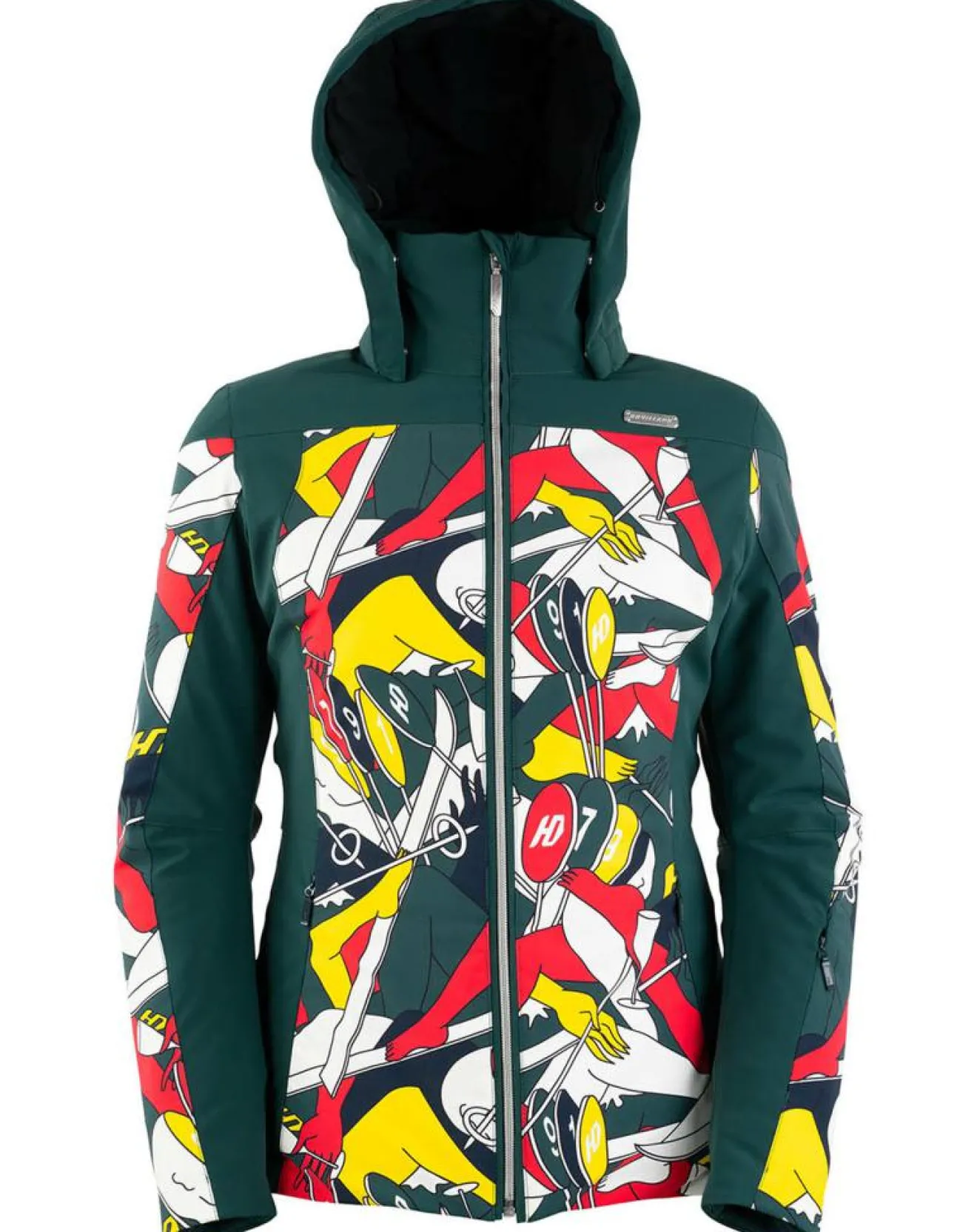 Femme Duvillard Veste de ski Ecandies imprimée vert/multicolore