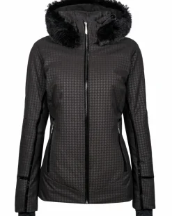 Femme Duvillard Veste de ski Elise fausse fourrure noire