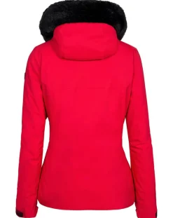 Femme Degré 7 Veste de ski Geod fausse fourrure rouge