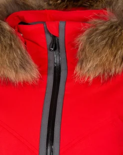 Online Degré 7 Veste de ski Geod fausse fourrure rouge