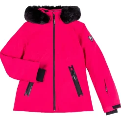 Clearance Degré 7 Veste de ski Geod JR fausse fourrure rose