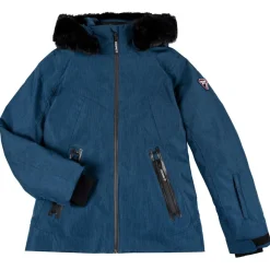 Outlet Degré 7 Veste de ski Geod JR fausse fourrure bleu foncé