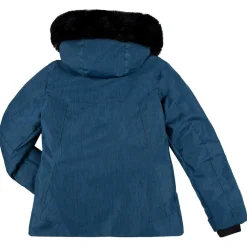 Outlet Degré 7 Veste de ski Geod JR fausse fourrure bleu foncé