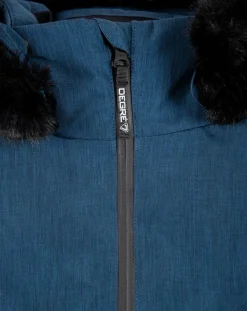 Outlet Degré 7 Veste de ski Geod JR fausse fourrure bleu foncé