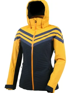 Femme Degré 7 Veste de ski Loriaz marine/jaune