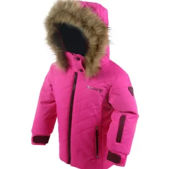 Enfant Degré 7 Veste de ski Pingouin col fausse fourrure rose