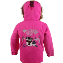 Enfant Degré 7 Veste de ski Pingouin col fausse fourrure rose