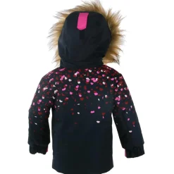 Enfant Degré 7 Veste de ski Rose col fausse fourrure marine