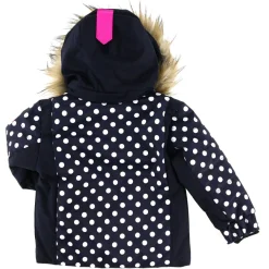Enfant Degré 7 Veste de Ski Rose col fausse fourrure bleu foncé/blanc