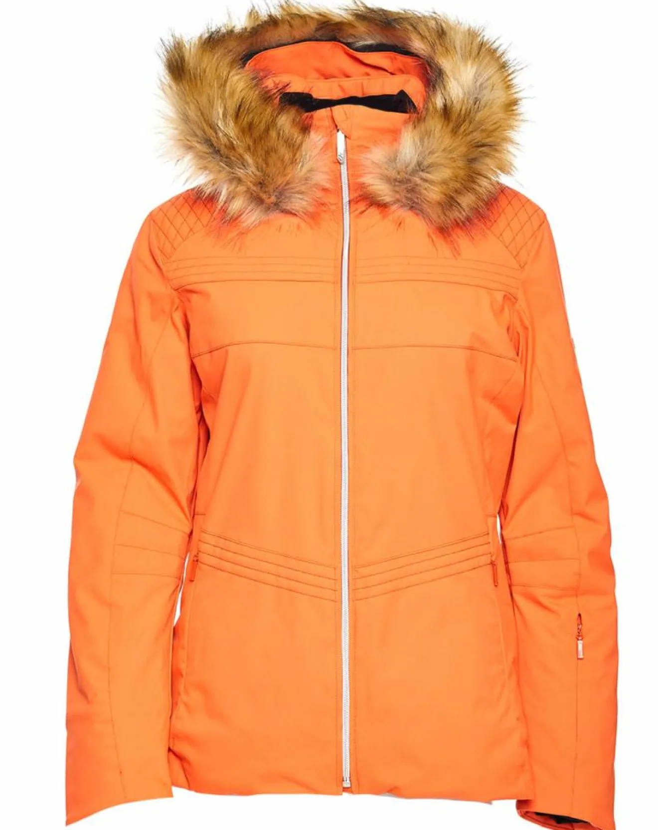Femme Duvillard Veste de ski Triolet fausse fourrure orange