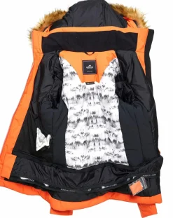 Femme Duvillard Veste de ski Triolet fausse fourrure orange