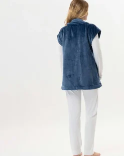 Femme Le Chat Veste d'intérieur en peluche flanelle Essentiel prusse