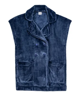 Femme Le Chat Veste d'intérieur en peluche flanelle Essentiel prusse