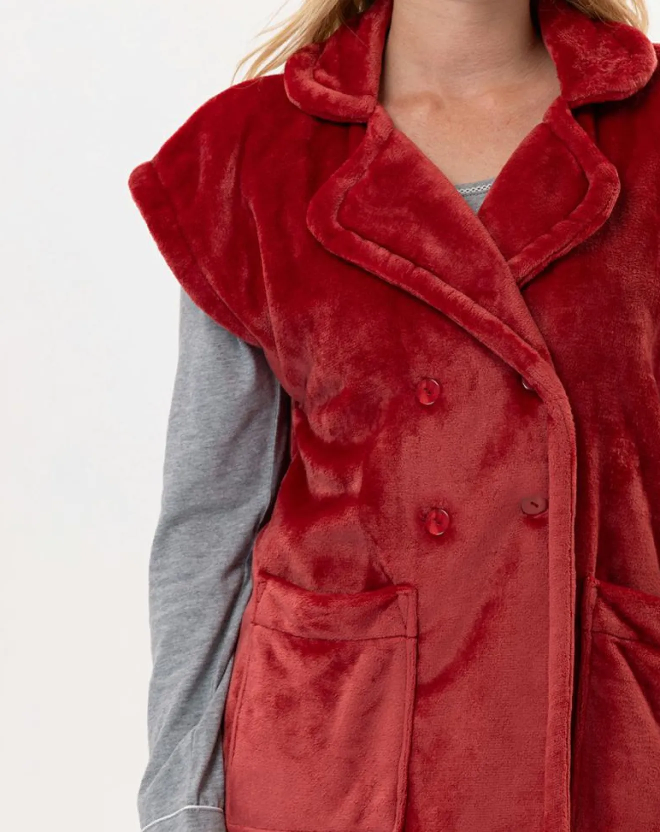 New Le Chat Veste d'intérieur en peluche flanelle Essentiel tomette