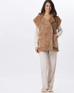 Femme Le Chat Veste d'intérieur en peluche flanelle Essentiel dorée