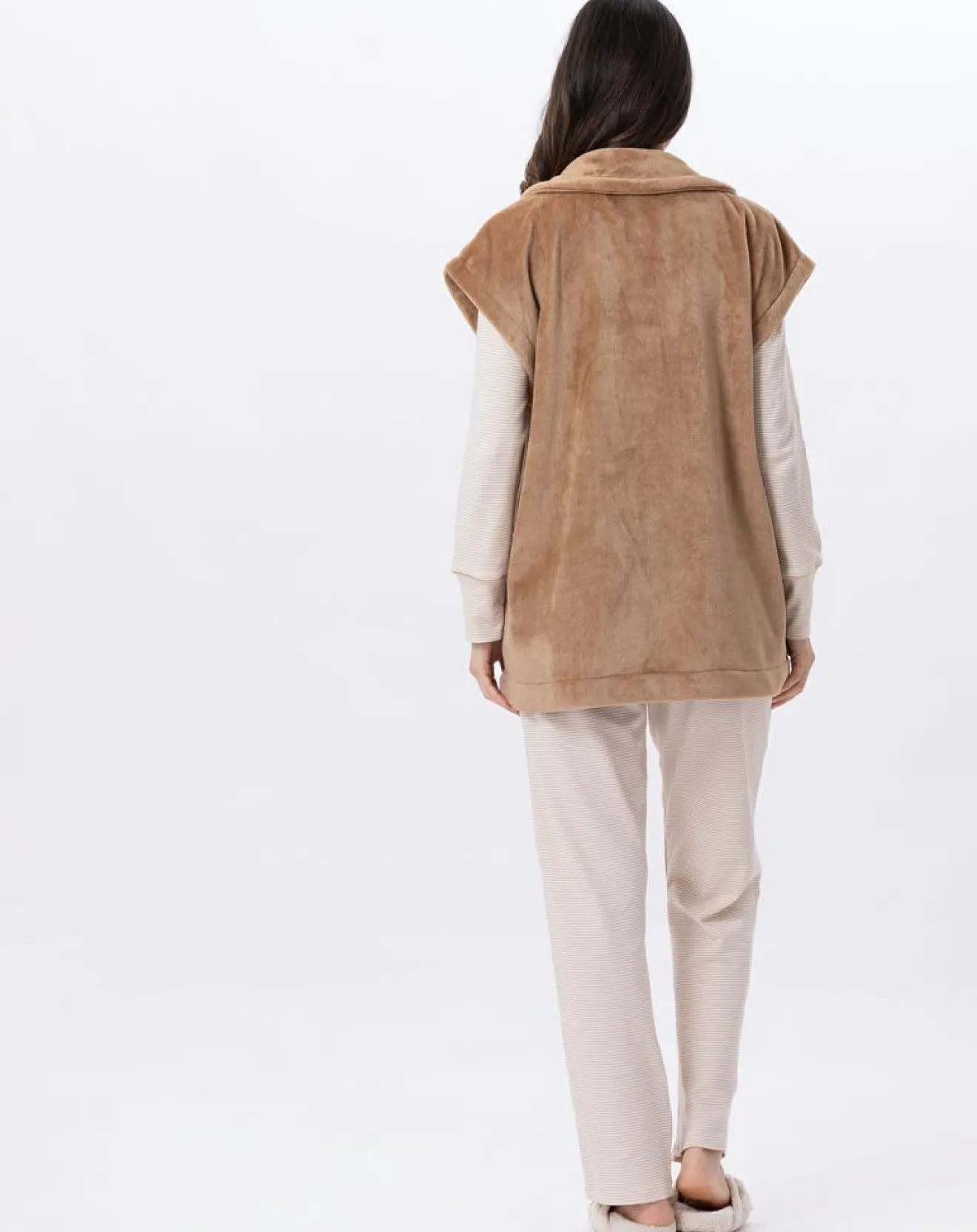 Femme Le Chat Veste d'intérieur en peluche flanelle Essentiel dorée