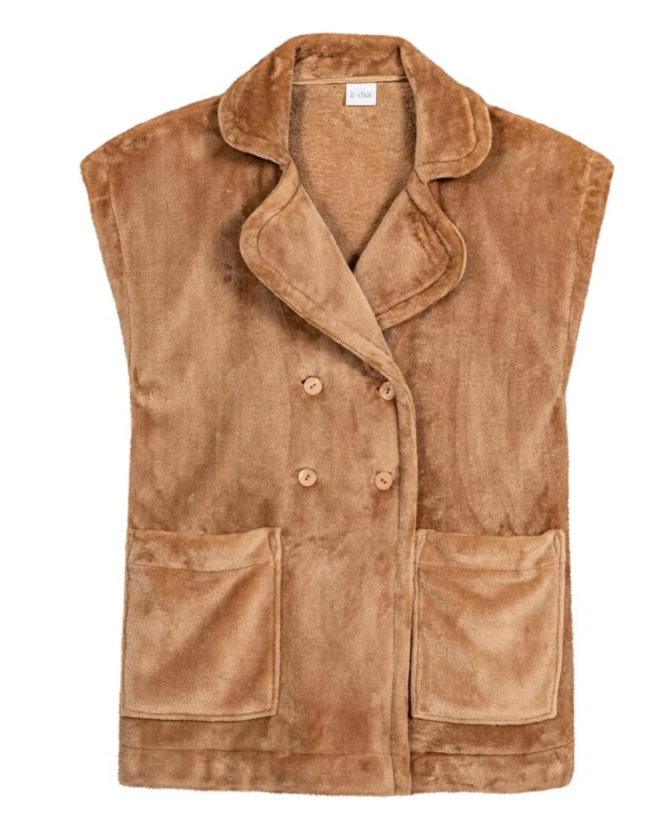Femme Le Chat Veste d'intérieur en peluche flanelle Essentiel dorée