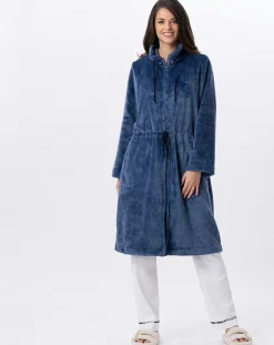 Outlet Le Chat Veste d'intérieur en peluche flanelle Essentiel prusse