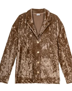 Femme Le Chat Veste d'intérieur en velours Platine dorée