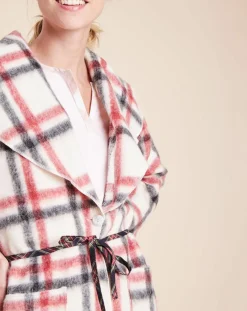 Best Le Chat Veste d'intérieur Essentiel à carreaux écru/rouge/noir