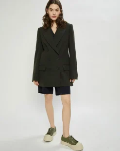 Online Nina ricci Veste Double Breasted kaki foncé