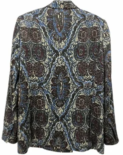 Outlet See u Soon Veste Emma satinée imprimée bordeaux/bleu