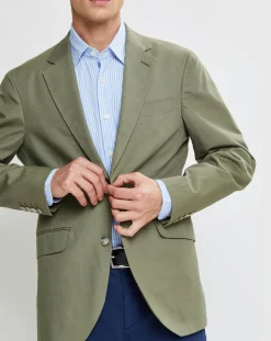 Homme Hackett London Veste en Coton Canvas kaki