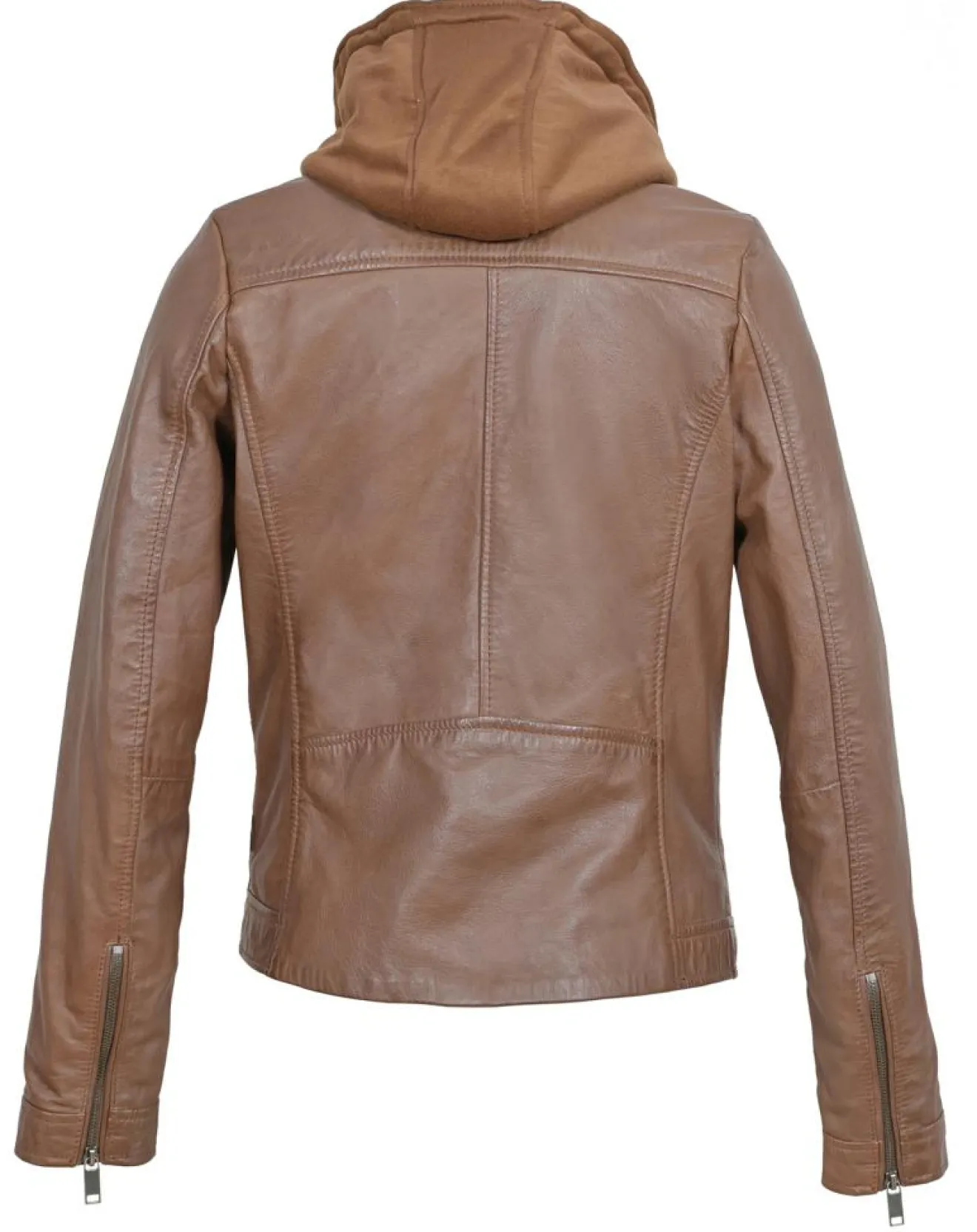 Best Chyston Veste en Cuir à capuche Cloelia cognac