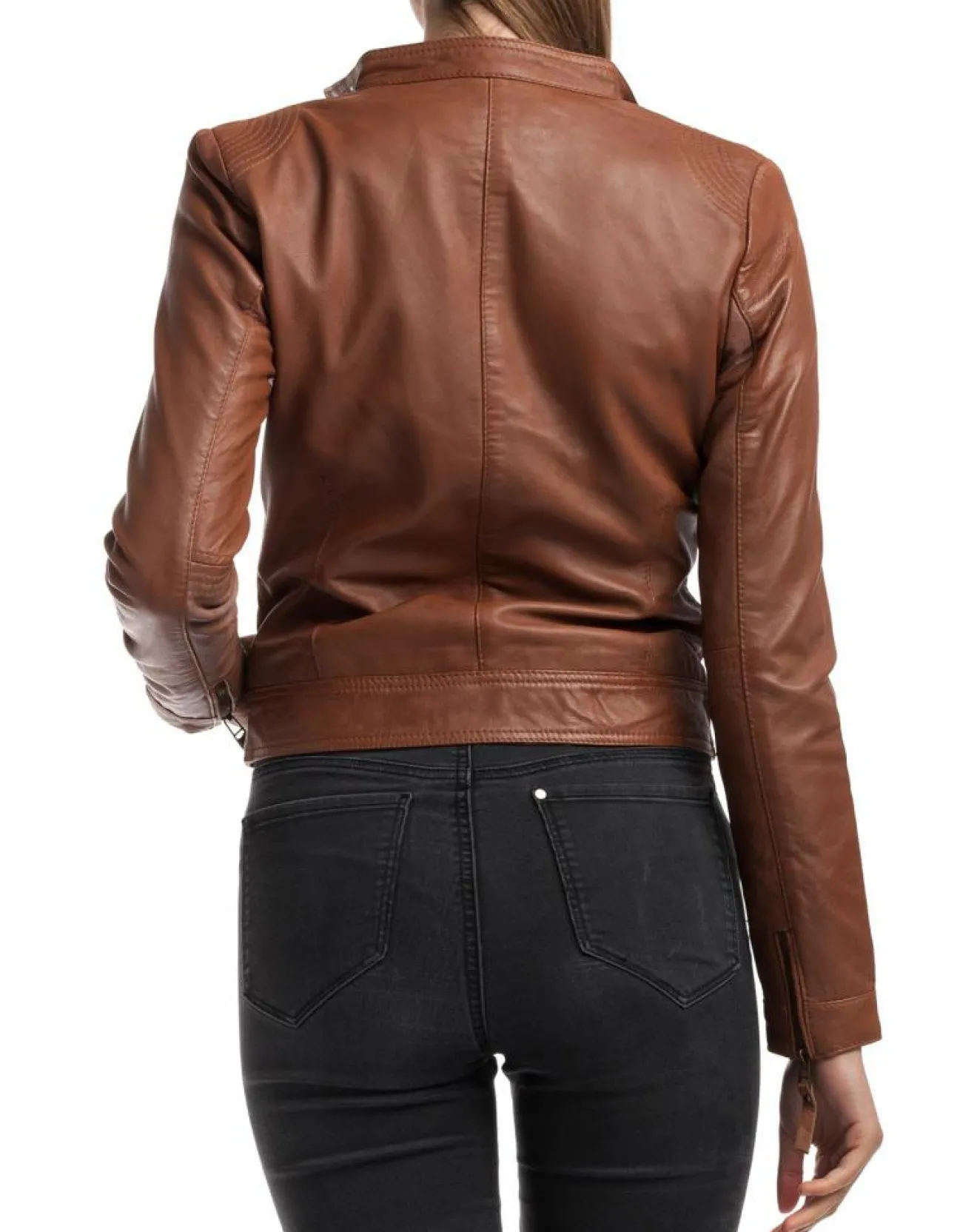 New Chyston Veste en Cuir Alison cognac