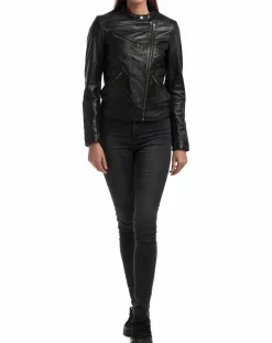 Clearance Chyston Veste en Cuir Alison noire
