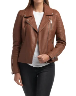 Chyston Veste en Cuir Althea cognac