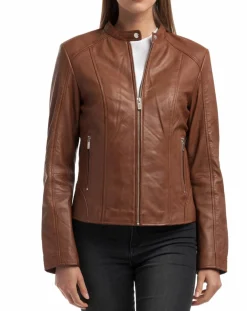 Outlet Chyston Veste en Cuir Angelina cognac