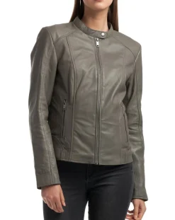 Femme Chyston Veste en Cuir Angelina grise