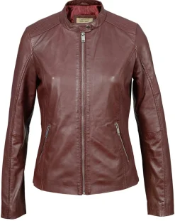 Femme Chyston Veste en Cuir Appoline bordeaux