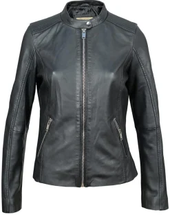 Femme Chyston Veste en Cuir Appoline noire