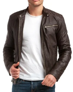 Best Chyston Veste en Cuir Ben marron